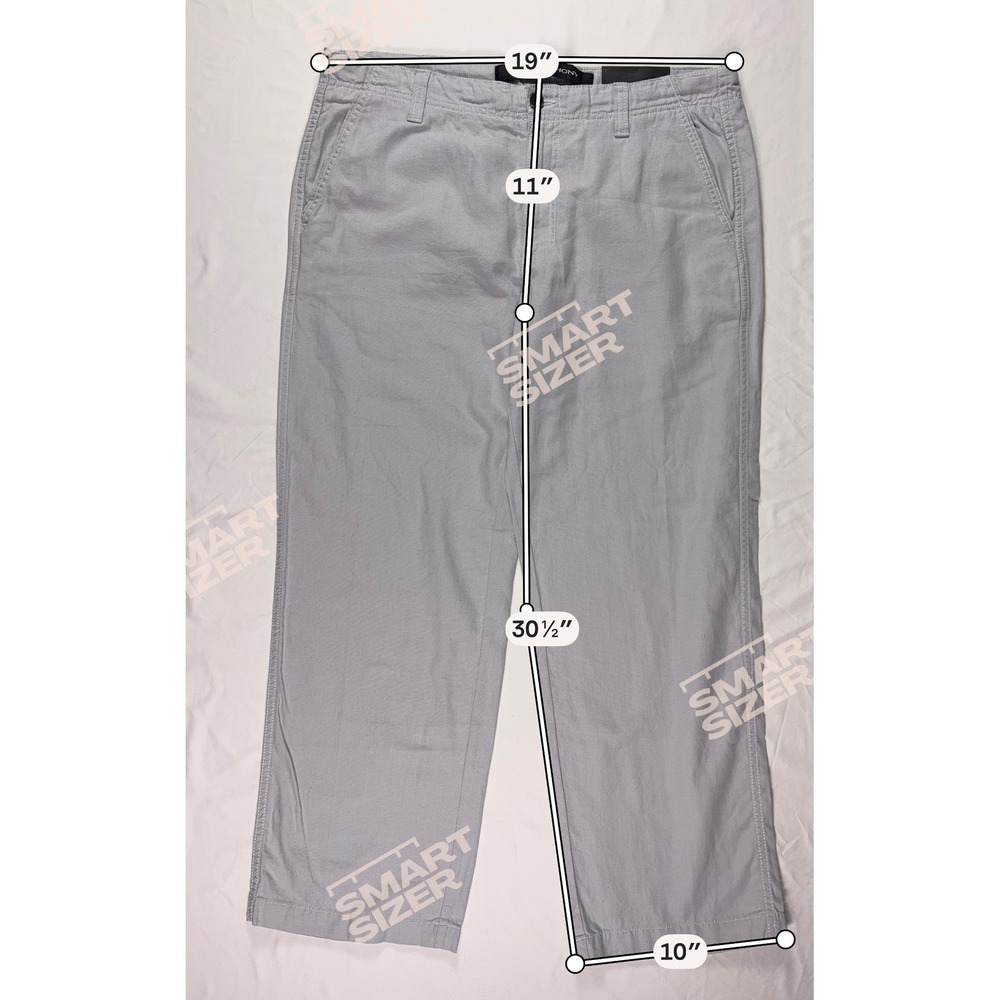 NWT Linen Blend Marc Anthony Slim Fit Trousers 36x30 Gray Summer Pants Vacation - Picture 4 of 7